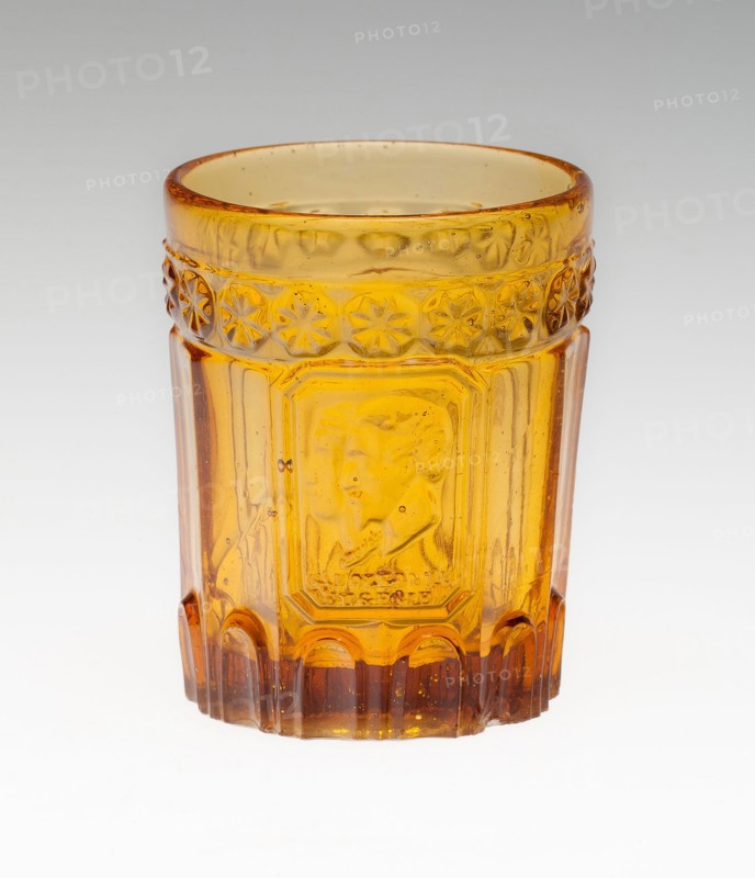 Memorial Glass, c. 1851/65, France, Glass, 8.9 × 7.3 cm (3 1/2 × 2 7/8 in.)