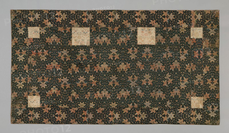 Kesa, Early 19th century, Late Edo period (1789–1868), Japan, Silk and gilt-paper strip, satin weave with secondary binding warps and supplementary patterning wefts, silk cords, 193.0 x 105.4 cm (76 x 41 1/2 in.)