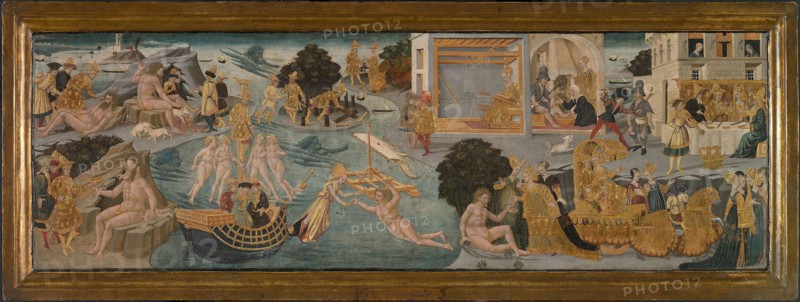 The Adventures of Ulysses, 1435/45, Apollonio di Giovanni, Italian, 1415/17-1465, Italy, Tempera on panel, 42 × 131.7 cm (16 3/4 × 51 7/8 in.)