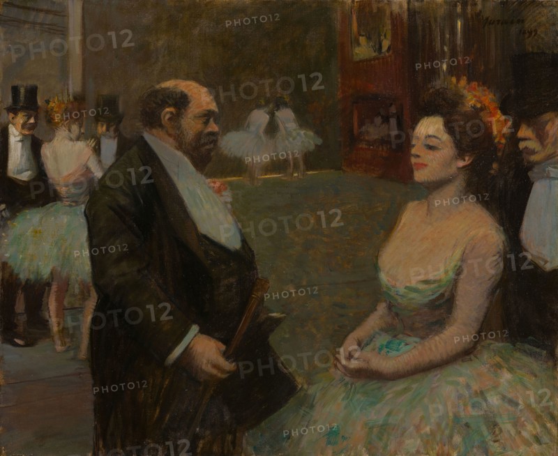 In the Wings, 1899, Jean Louis Forain, French, 1852-1931, France, Oil on canvas, 60.5 × 73.8 cm (23 3/16 × 29 1/16 in.)