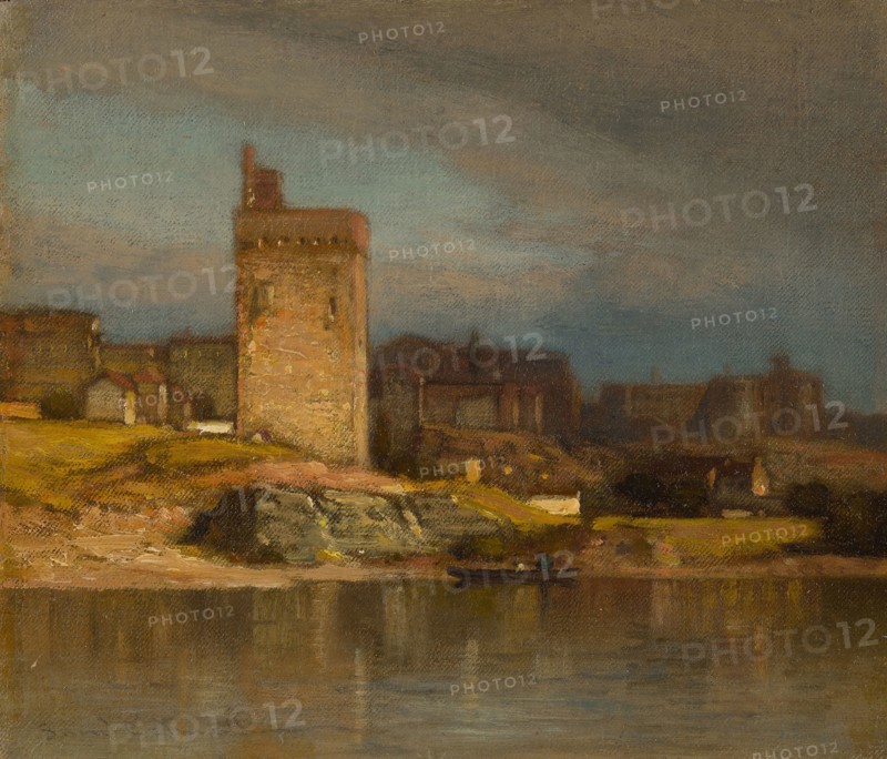 Old Tower at Avignon, c. 1875, Samuel Colman, American, 1832–1920, United States, Oil on canvas, 20.3 × 23.7 cm (8 × 9 5/16 in.)
