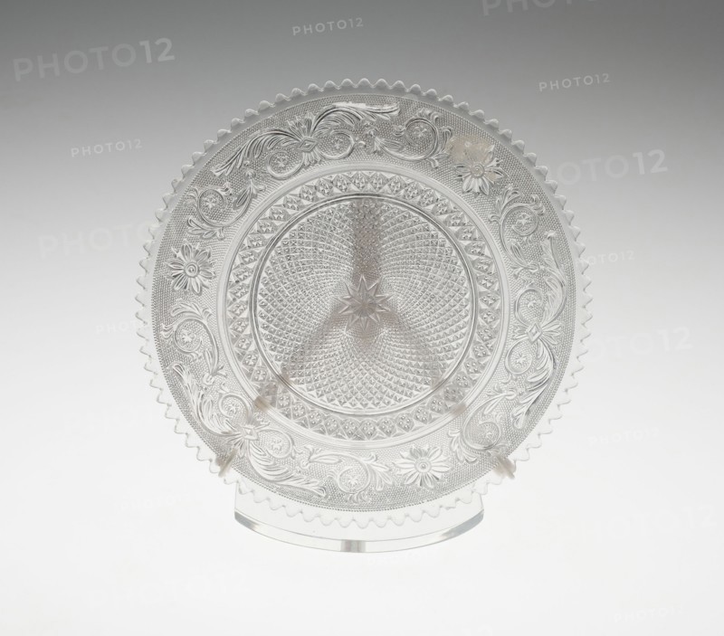 Plate, c. 1830/60, Baccarat Glassworks, French, founded 1764, France, Glass, pressed and cut, 2 × 17.8 cm (3/4 × 7 in.)