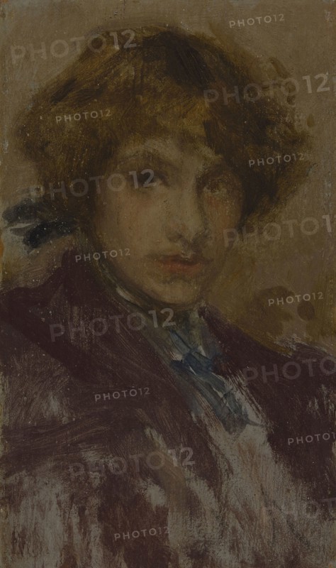 Study of a Girl’s Head and Shoulders, 1896/97, James McNeill Whistler, American, 1834–1903, United States, Oil on panel, 14.8 × 8.9 cm (5 13/16 × 3 1/2 in.), Chocolate-Menier Pavilion, World’s Columbian Exposition, Chicago, Illinois, Perspective View, 1893, Peter Joseph Weber (American, 1863-1923), C. Graham (American), United States, Color lithograph, 41.5 × 55 cm (16 3/8 x 21 11/16 in.)