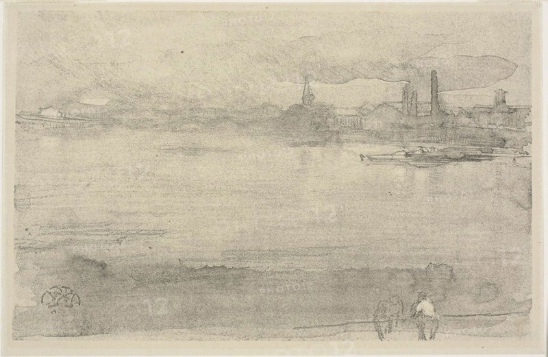 Early Morning, 1878, James McNeill Whistler, American, 1834-1903, United States, Lithotint with scraping, on a prepared half-tint ground, in black ink on cream wove paper, 165 x 259 mm (image), 177 x 270 mm (sheet)