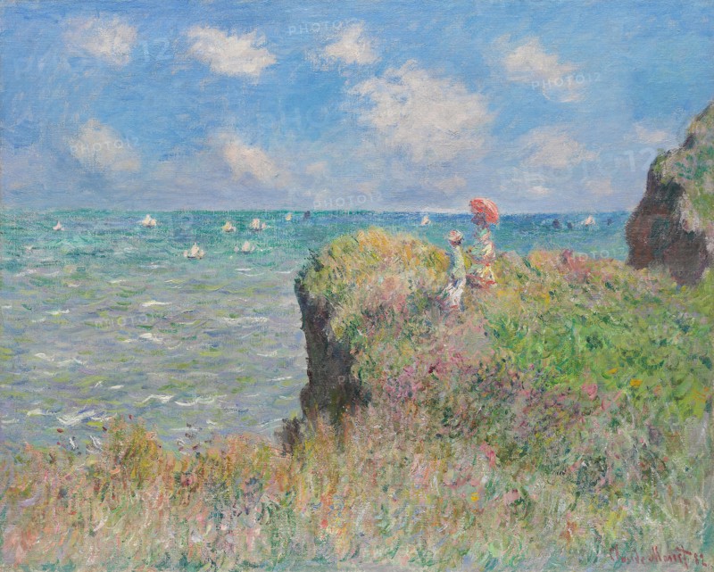 Cliff Walk at Pourville, 1882, Claude Monet, French, 1840-1926, France, Oil on canvas, 66.5 × 82.3 cm (26 1/8 × 32 7/16 in.)