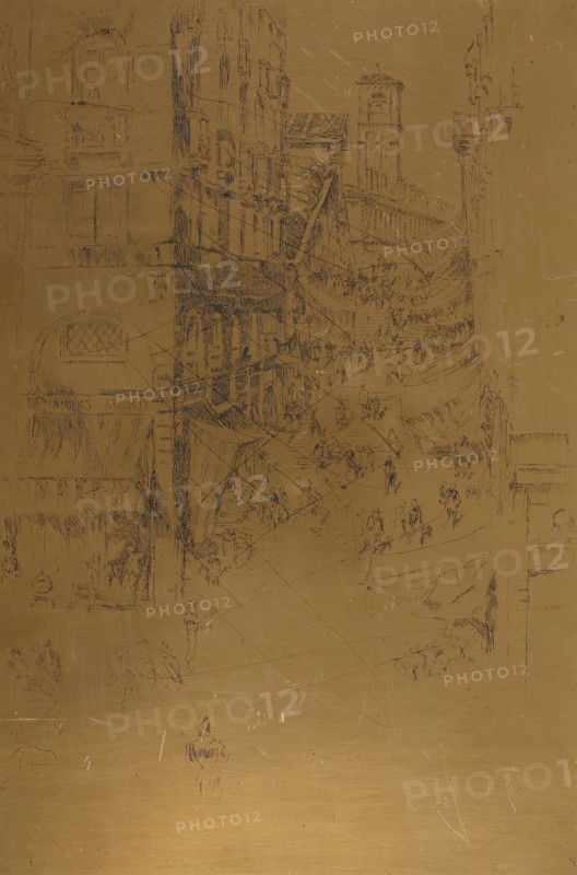 The Rialto, 1879/80, James McNeill Whistler, American, 1834-1903, United States, Cancelled copper plate, 297 x 203 mm