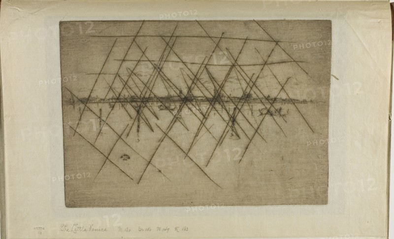 The Little Venice, 1880, James McNeill Whistler, American, 1834-1903, United States, Etching, with drypoint cancellation, in dark brown ink on cream Japanese paper, 185 x 265 mm (plate), 250 x 380 mm (sheet)