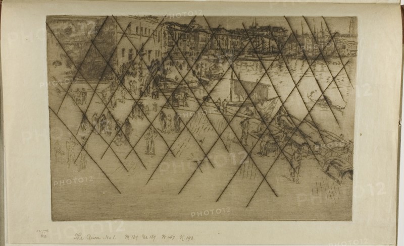 The Riva, 1879/80, James McNeill Whistler, American, 1834-1903, United States, Etching, with drypoint cancellation, in dark brown ink on cream Japanese paper, 200 x 295 mm (plate), 240 x 380 mm (sheet, sight, bound)