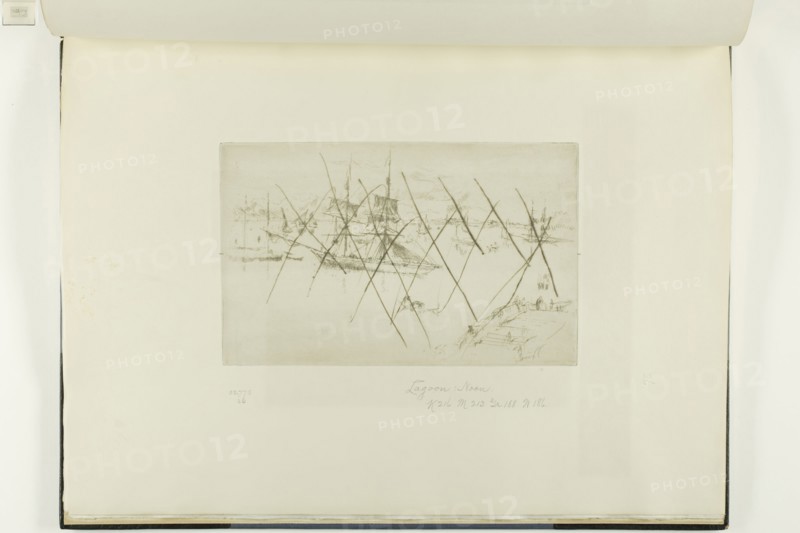 Lagoon, Noon, 1879/80, James McNeill Whistler, American, 1834-1903, United States, Etching and drypoint, with drypoint cancellation, in black ink on ivory laid paper, 127 x 202 mm (plate), 275 x 380 mm (sheet, sight, bound)