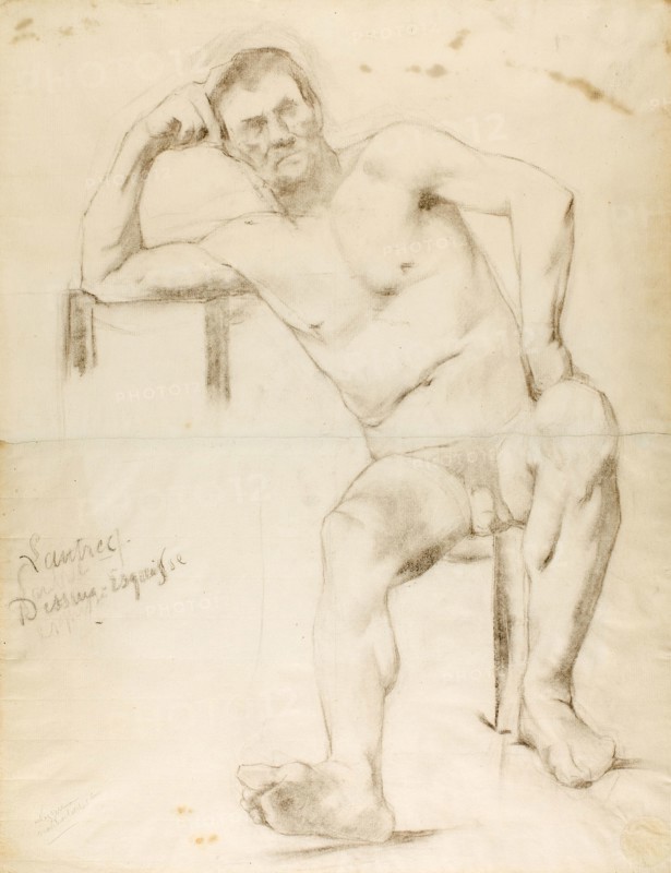 The Model Nizzavena, c. 1882–1883, Henri de Toulouse-Lautrec, French, 1864-1901, France, Charcoal, with stumping, on cream laid paper, 610 × 471 mm