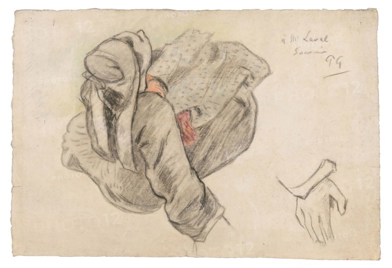 Seated Breton Woman, 1886, Paul Gauguin, French, 1848-1903, France, Black fabricated chalk with pastel on ivory laid paper, 329 × 483 mm