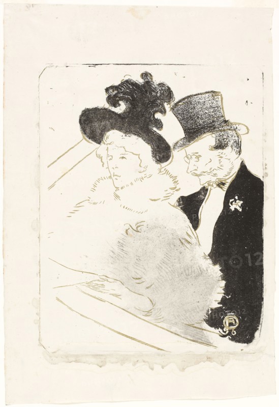 At the Concert, 1896, Henri de Toulouse-Lautrec, French, 1864-1901, France, Lithograph on cream wove paper, 318 × 247 mm (image), 380 × 281 mm (sheet)