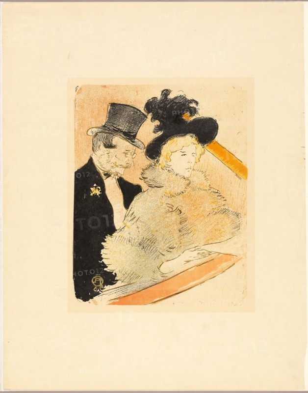 At the Concert, 1896, Henri de Toulouse-Lautrec, French, 1864-1901, France, Color zincograph on cream wove paper, 317 × 249 mm (image), 553 × 435 mm (sheet)
