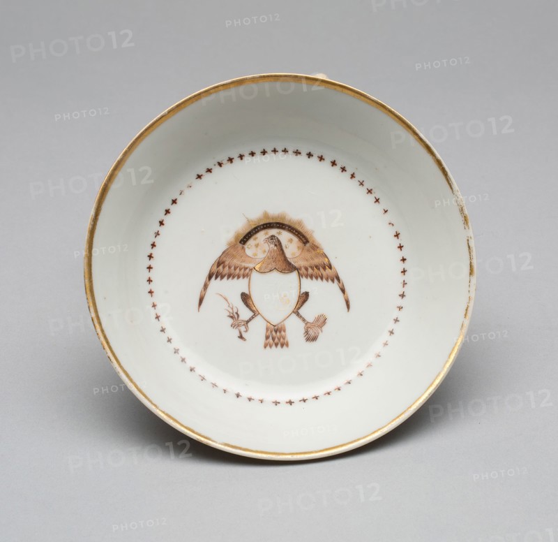 Saucer, 1775/1800, China, Chinese, made for the American market, United States, Porcelain, 3.2 × 12.7 cm (1 1/4 × 5 in.)