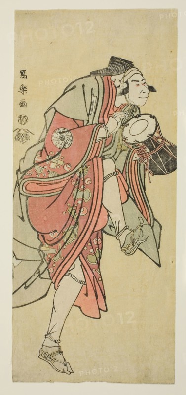 Nakamura Nakazo II in the Role of Aramaki Mimishiro Kanetora Disguised as Saiwaka, 1794, Toshusai Sharaku ??? ??, Japanese, active 1794-95, Japan, Color woodblock print, hosoban, 31.4 x 13.8 cm