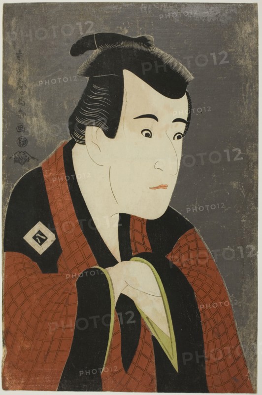 The actor Ichikawa Yaozo III as Tanabe Bunzo, 1794, Toshusai Sharaku ??? ??, Japanese, active 1794-95, Japan, Color woodblock print, oban, 37.9 x 25.0 cm