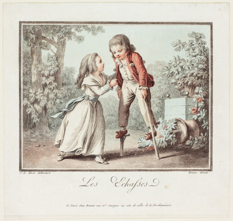 The Stilts, n.d., Louis-Marin Bonnet (French, 1736-1793), after Jean Baptiste Huet (French, 1745-1811), France, Aquatint on paper, 134 × 173 mm (image), 193 × 202 mm (sheet)