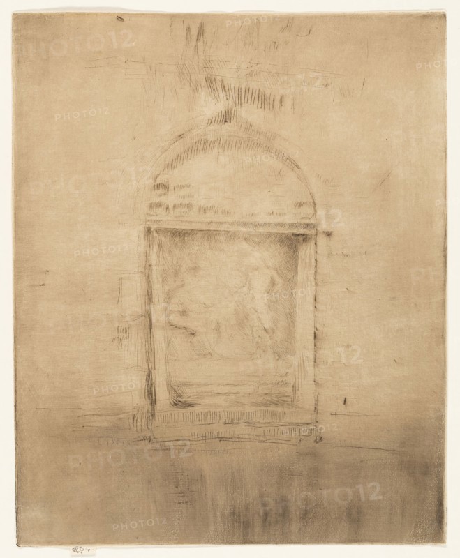 Wool Carders, 1879/80, James McNeill Whistler, American, 1834-1903, United States, Drypoint in dark brown ink on ivory laid paper, 288 x 234 mm (plate), 292 x 234 mm (sheet)