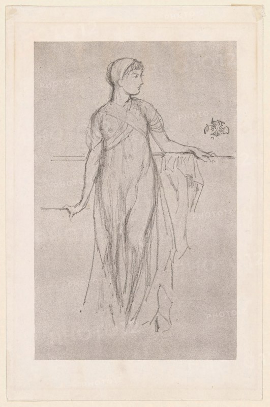 Study, 1879, James McNeill Whistler, American, 1834-1903, United States, Lithograph, in black ink, on a prepared half-tint ground, with scraping, on ivory plate paper, 260 x 165 mm (image), 322 x 210 mm (sheet)