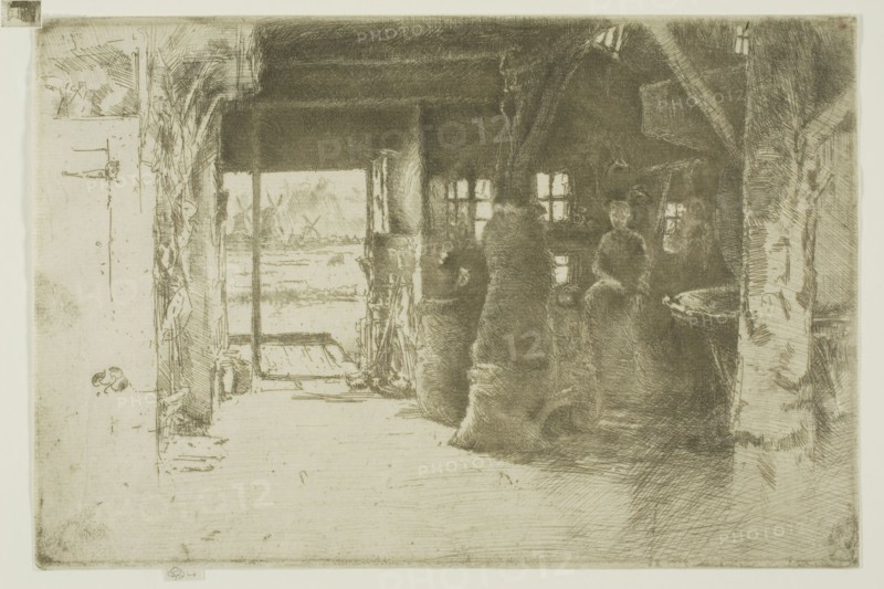 The Mill, 1889, James McNeill Whistler, American, 1834-1903, United States, Etching and drypoint with foul biting in black ink on ivory laid paper, 160 x 239 mm (image, trimmed within plate mark), 163 x 239 mm (sheet)
