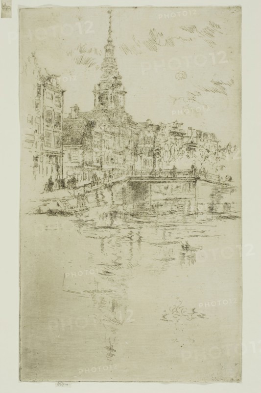 Church, Amsterdam, 1889, James McNeill Whistler, American, 1834-1903, United States, Etching with foul biting in black ink on ivory laid paper, 219 x 130 mm (plate), 223 x 131 mm (sheet)