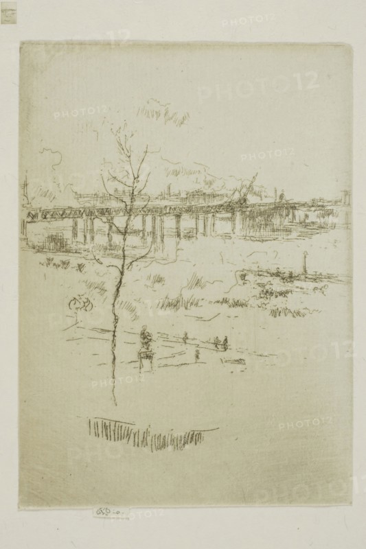 Charing Cross Bridge, 1887/88, James McNeill Whistler, American, 1834-1903, United States, Etching with foul biting in dark brown ink on ivory paper, 131 x 95 mm (image, trimmed within plate mark), 135 x 95 mm (sheet)