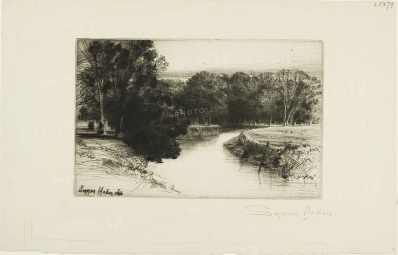 A Sunset in Ireland, 1863, Francis Seymour Haden, English, 1818-1910, England, Etching and drypoint on ivory laid paper, 138 × 215 mm (image/plate), 220 × 341 mm (sheet)