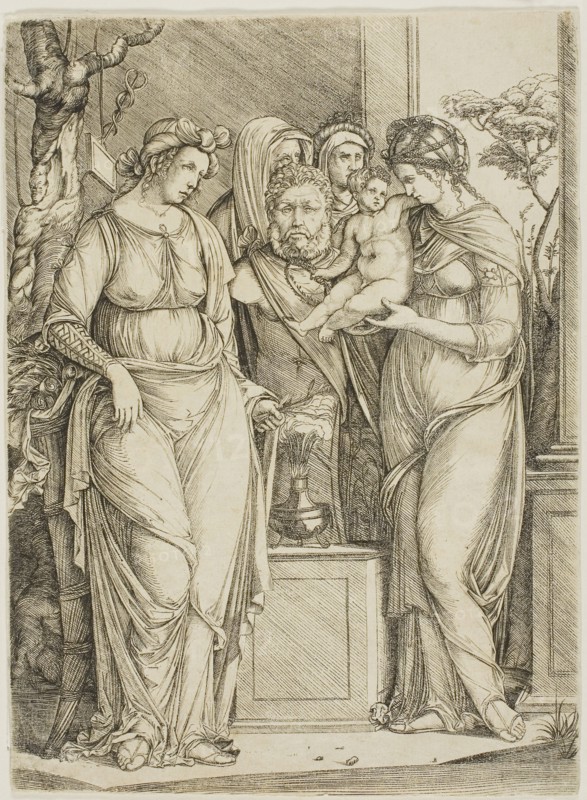 Sacrifice to Priapus, the larger plate, 1499/1501, Jacopo de’ Barbari, Italian, 1460/70-before July 1516, Italy, Engraving, on paper, 226 x 165 mm