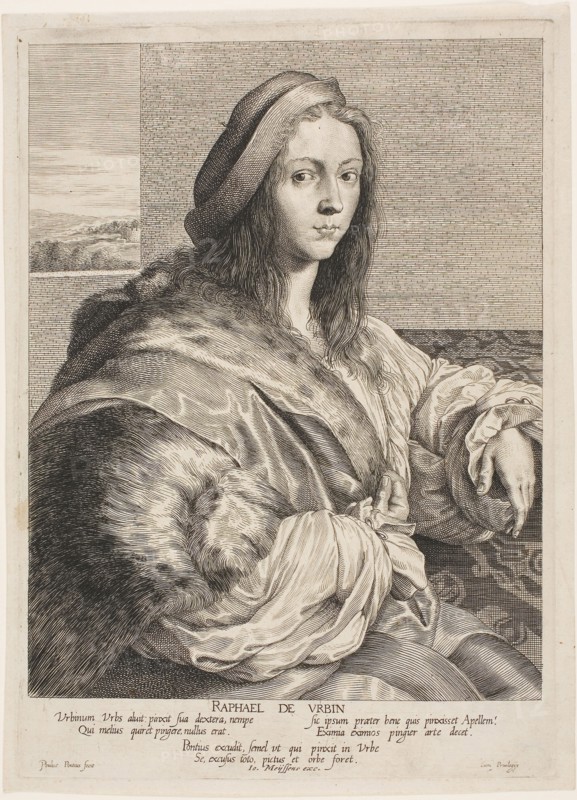 Portrait of Raphael, n.d., Paul Pontius, Flemish, 1603-1658, Flanders, Engraving on paper, 221 × 172 mm (image), 253 × 181 mm (plate), 262 × 191 mm (sheet)