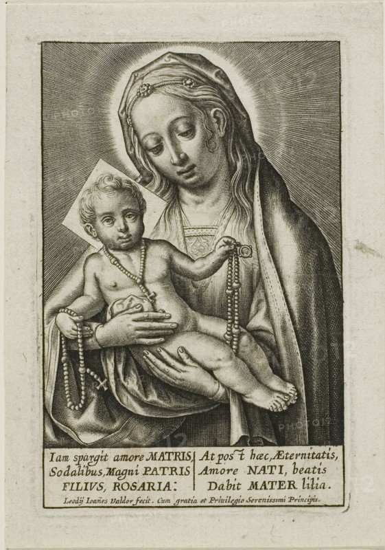 Virgin and Child, n.d., Jean Valdor, Flemish, 1616-1670, Flanders, Engraving on paper, 90 × 60 mm