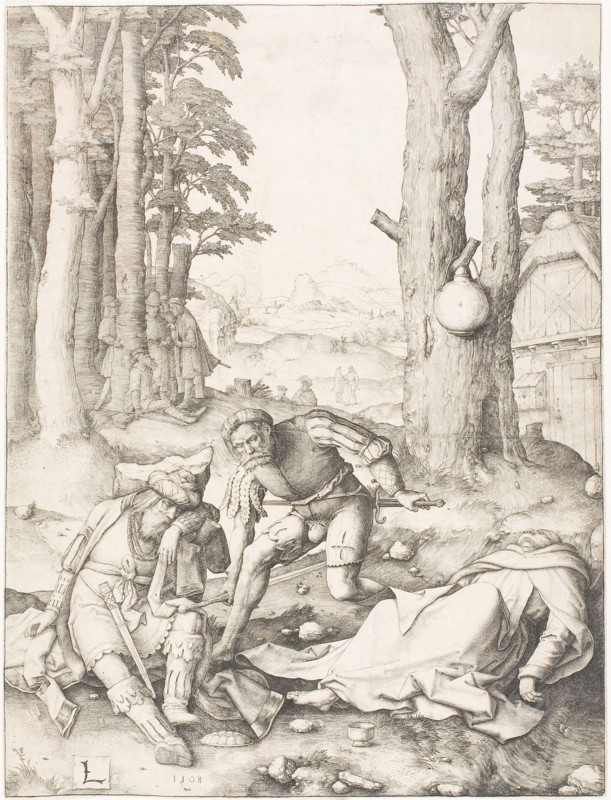 Mohammed and the Monk Sergius, 1508, Lucas van Leyden, Netherlandish, c. 1494-1533, Netherlands, Engraving in black on ivory laid paper, 288 x 218 mm (image/sheet, trimmed within plate mark)