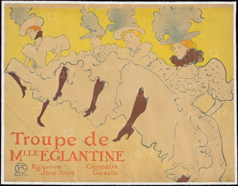 Mademoiselle Eglantine’s Troupe, 1896, Henri de Toulouse-Lautrec, French, 1864-1901, France, Color lithograph on tan wove paper, 614 × 795 mm (image), 620 × 799 mm (sheet)