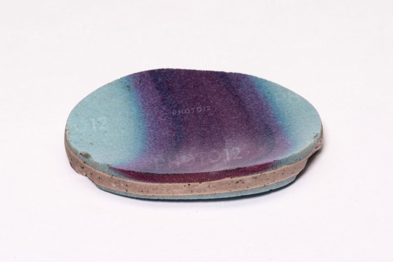Circular Shard, Song dynasty (960–1279), China, Jun ware, stoneware with light blue and purple glaze, H. 0.8 cm (5/16 in.), diam. 6.0 cm (2 3/8 in.)