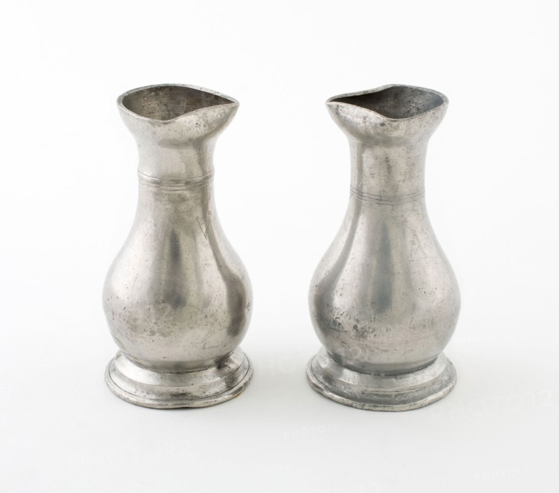 Pair of Sacramental Cruets, Early 19th century, Probably France, France, Pewter, 10.2 × 5.1 cm (4 × 2 in.)