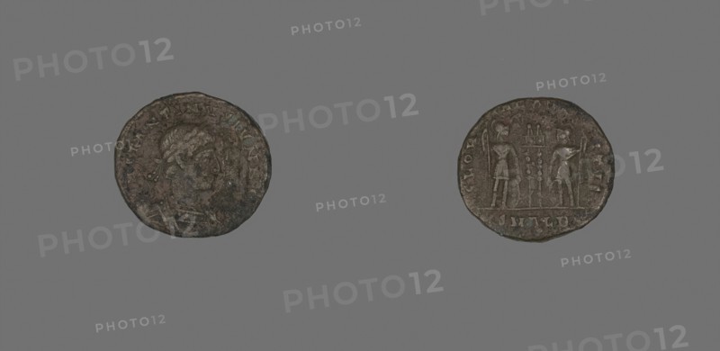 Follis (Coin) Portraying Emperor Constantine II as Caesar, AD 333/335, Roman, Ancient Mediterranean, Bronze, Diam. 1.8 cm, 2.52 g