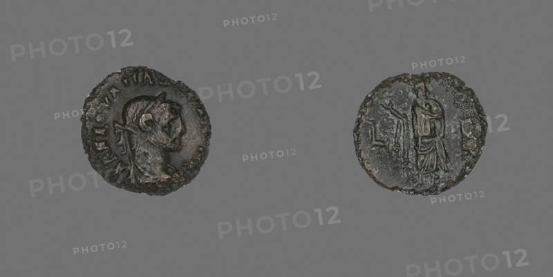Coin Portraying Emperor Maximianus, AD 286/287, Roman, Alexandria, Billon, Diam. 2.0 cm, 7.07 g