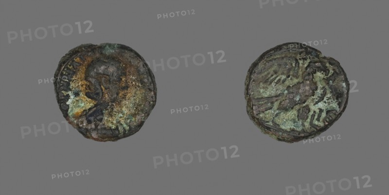 Tetradrachm (Coin) Portraying Empress Salonina, AD 254/268, Roman, Alexandria, Billon, Diam. 2.2 cm, 9.61 g
