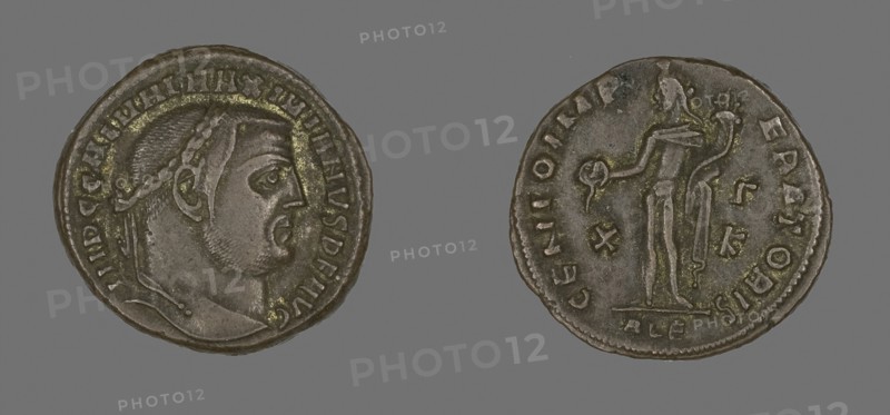 As (Coin) Portraying Emperor Galerius, AD 305/311, Roman, minted in Alexandria, Egypt, Ancient Mediterranean, Bronze, Diam. 2.5 cm, 7.29 g