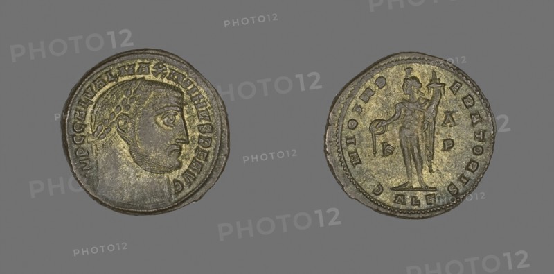 As (Coin) Portraying Emperor Galerius, AD 305/311, Roman, minted in Alexandria, Egypt, Ancient Mediterranean, Bronze, Diam. 2.5 cm, 7.17 g
