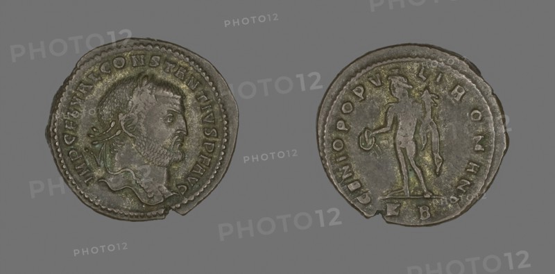 Coin Portraying Emperor Constantius I, AD 305/306, Roman, Roman Empire, Bronze, Diam. 2.8 cm, 7.48 g