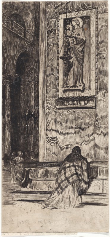 San Marco, 1880/ 1882, Otto Henry Bacher, American, 1856-1909, United States, Etching in black on cream laid paper, 320 x 146 mm (image), 324 x 146 (sheet, cut within plate mark)