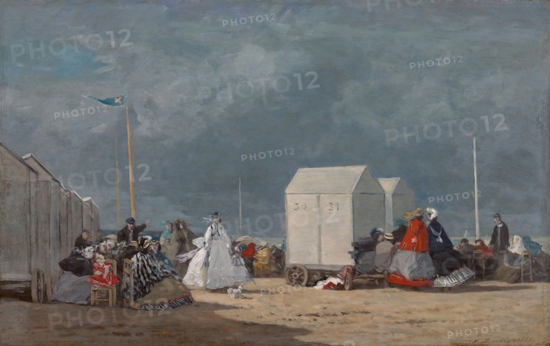 Approaching Storm, 1864, Eugène-Louis Boudin, French, 1824-1898, France, Oil on cradled panel, 14 3/8 × 22 1/2 in. (36.3 × 57.9 cm)