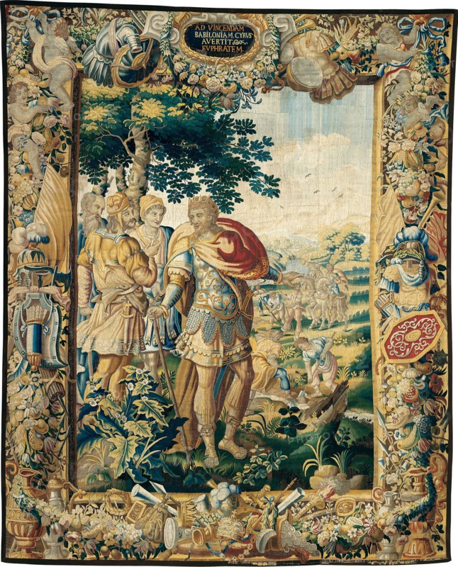 The Diversion of the Euphrates, from The Story of Cyrus, c. 1670, Adapted from designs by Michiel Coxie (1499–1592), Woven at the workshop of Gillis Ydens, Flanders, Brussels, Flanders, Wool and silk, slit and single interlocking tapestry weave, 325.4 × 404.8 cm (128 1/8 × 159 3/8 in.)