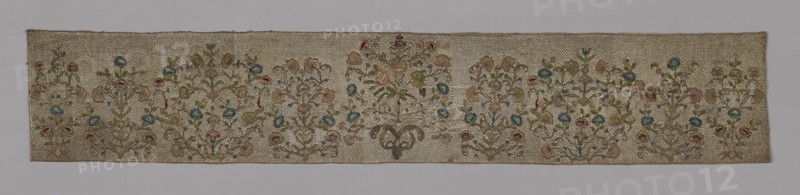 Altar Back, 19th century, France, Embroidered in silver and gold metal wrapped fiber cord, silver frisé, silk floss, silk plain weave fabric for appliqué, twisted silk (2-ply), lining "silver purl" silver "plate