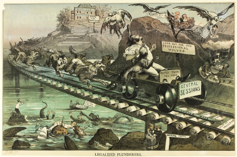 Legalized Plunderers, from Puck, 1880, Unknown Artist, American, 19th century, United States, Color lithograph on newsprint, 307 x 470 mm