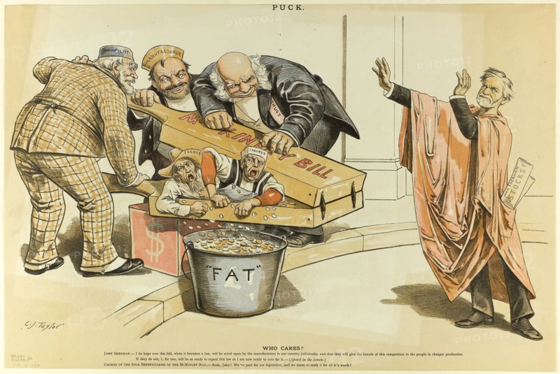 Who Cares?, from Puck, published October 15, 1890, C. Jay Taylor, American, 1855-1929, United States, Color lithograph on newsprint, 320 x 480 mm