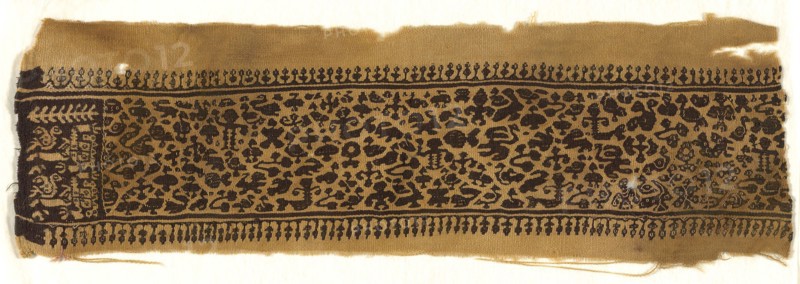 Panel, Roman period (30 B.C.–641 A.D.), 3th/6th century, Coptic, Egypt, Egypt, Linen amd wool, tapestry weave, 58 × 18 1/2 cm (23 1/2 × 6 3/4 in.)