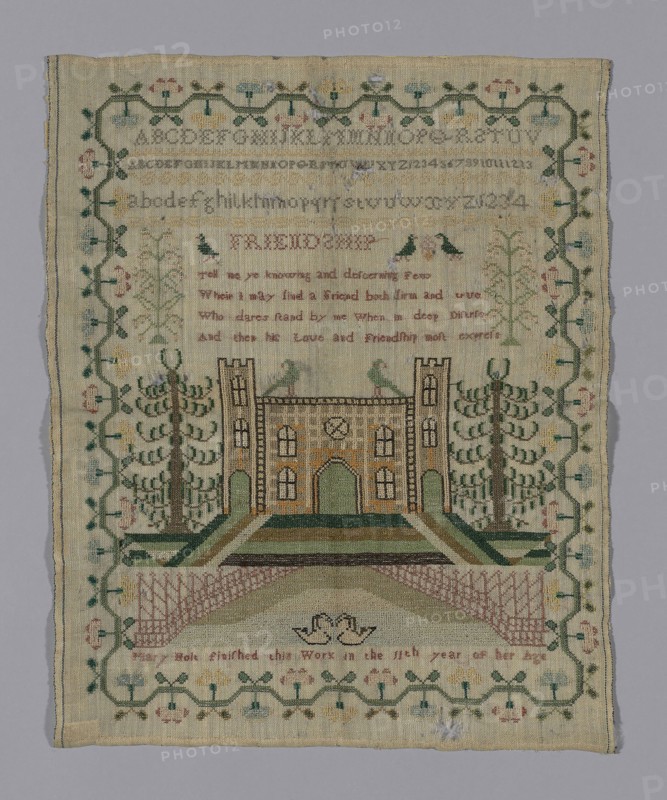 Sampler, 19th century, Mary Holt, England or United States, England, 33.7 × 42 cm (13 1/4 × 16 1/2 in.)