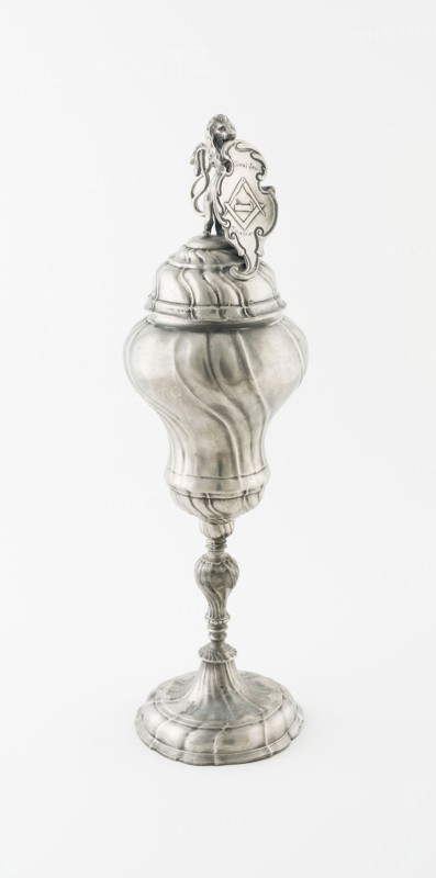 Carpenters’ Guild Cup and Cover, c. 1750, Germany, Pewter, 38.7 x 11.4 cm (15 1/4 x 4 1/2 in.)