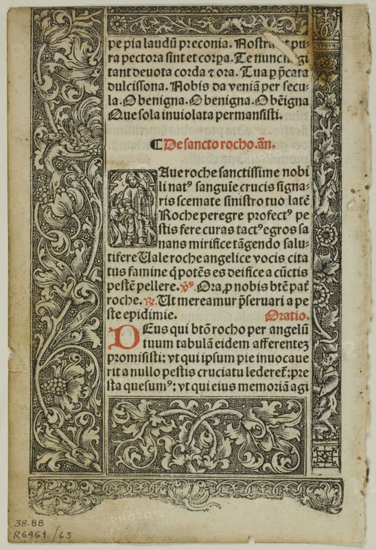 Illustration from Horae, plate 63 from Woodcuts from Books of the XVI Century, 1514, assembled into portfolio 1937, Unknown Artist (French, 16th century), assembled by Max Geisberg (Swiss, 1875-1943), France, Metalcut on paper, 149 × 93 mm (image, recto), 150 × 93 mm (image, verso), 157 × 107 mm (sheet)